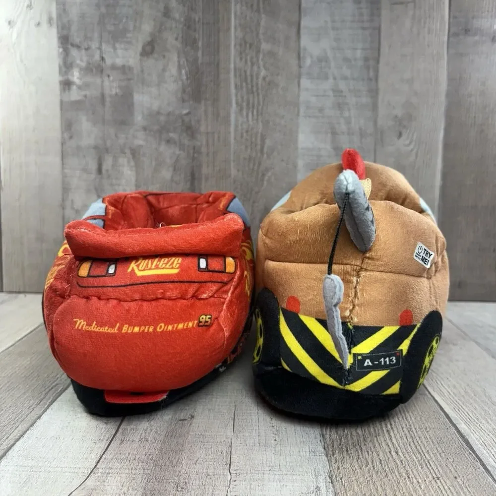 Disney Cars Small Kids Light-Up 3D Plush Slippers Size 13/1 McQueen Mater Red